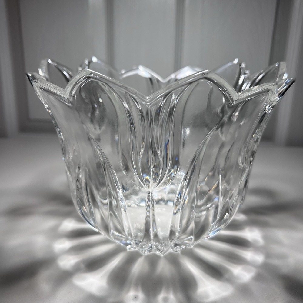 Gorham Lead Crystal Tulip Bowl Clear‎ Glass Elegant Flower Design